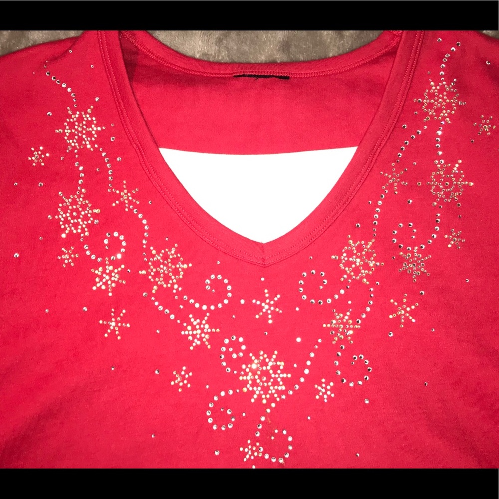 Christmas bling snowflake shirt